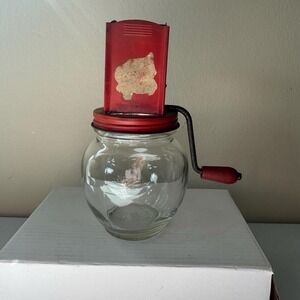 Vintage Hazel Atlas Orange Nutmeg Nuts Food Chopper Grinder